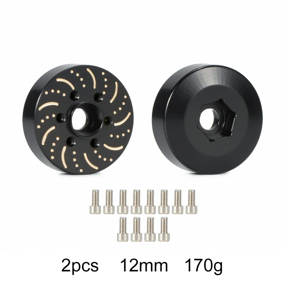 Brass 12mm Hex Wheel Weights Brake Disc Adapters for 1.9 2.2 RC Crawler