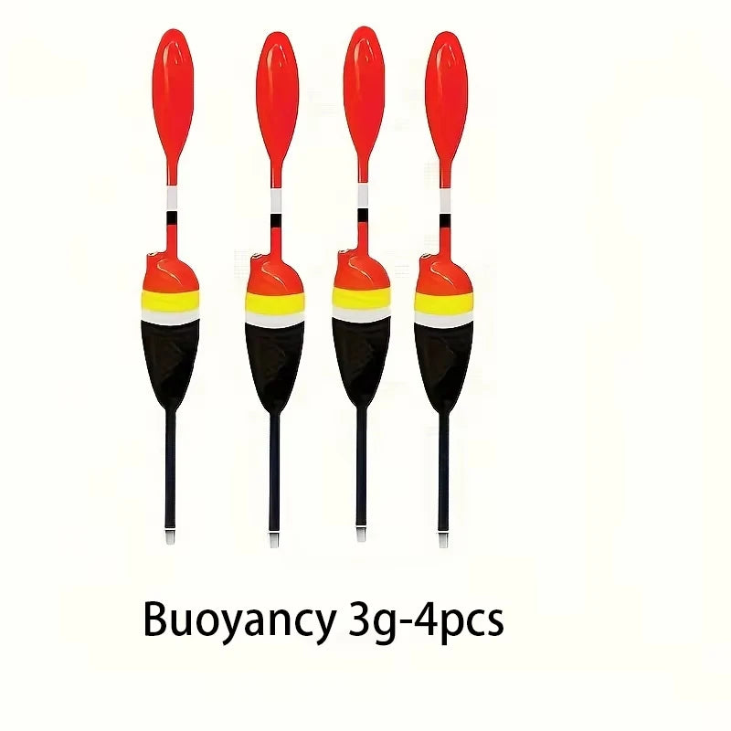 4pcs Fishing Floats Bobbers Slip Float Kit 3g-15g with Stops Drop Shot Weights
