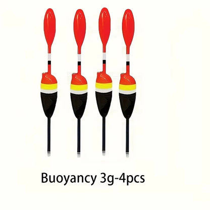 4pcs Fishing Floats Bobbers Slip Float Kit 3g-15g with Stops Drop Shot Weights