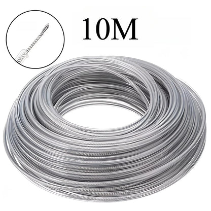 Grass Cutting Rope 15M Steel Wire Trimmer Line Nylon Garden Strimmer