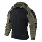 Tactical Combat Shirt 1/4 Zip Long Sleeve Men Camo Cotton Ripstop Military Top