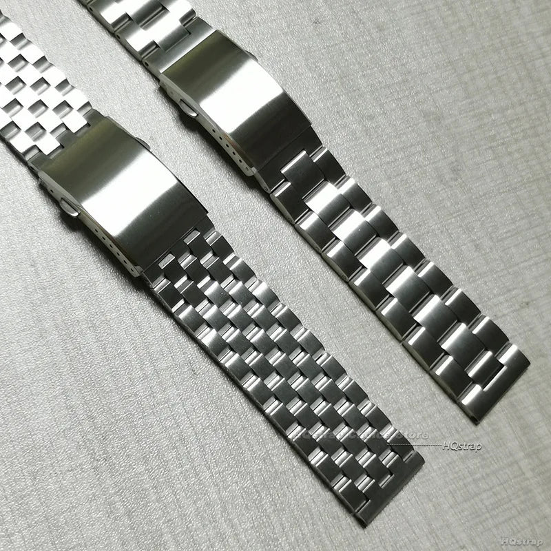 Stainless Steel Deployment Clasp for Seiko Watch Band 18mm 20mm 22mm Silver