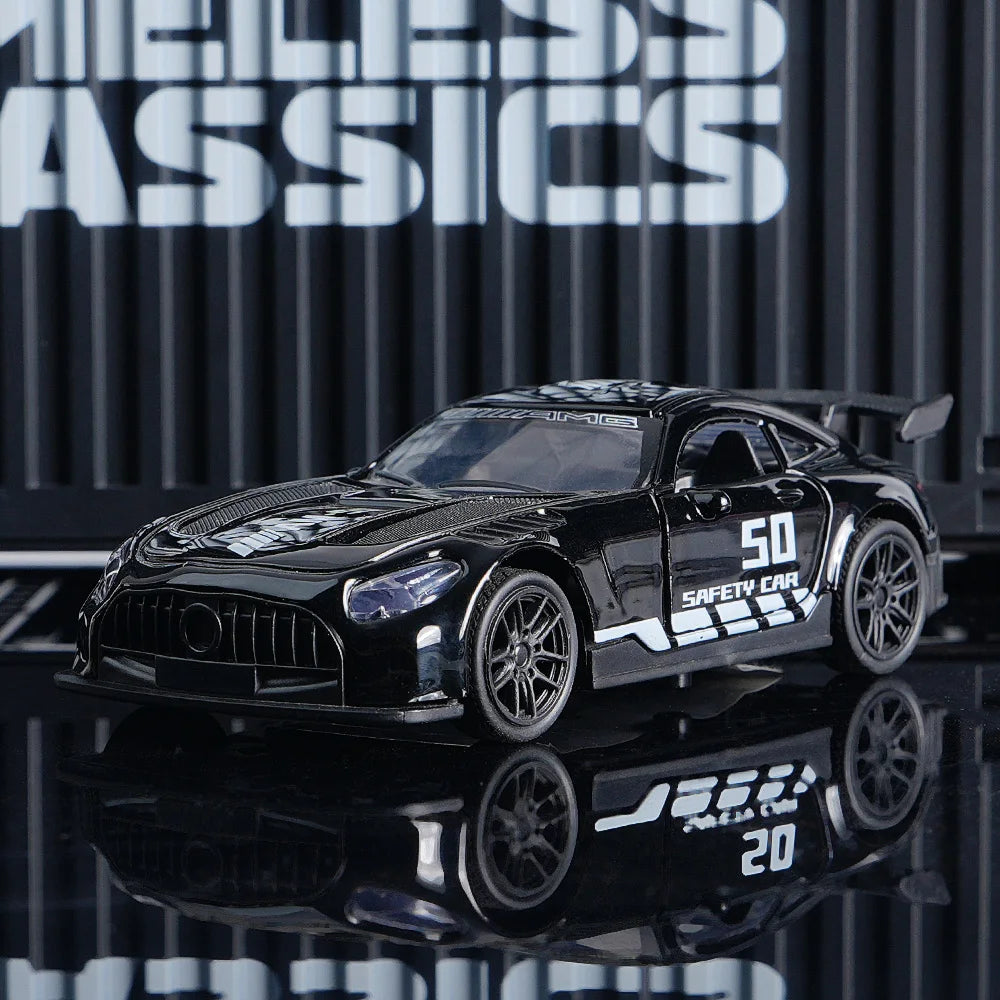 Alloy Sports Car Black 10.6cm Diecast Model for Car Enthusiasts