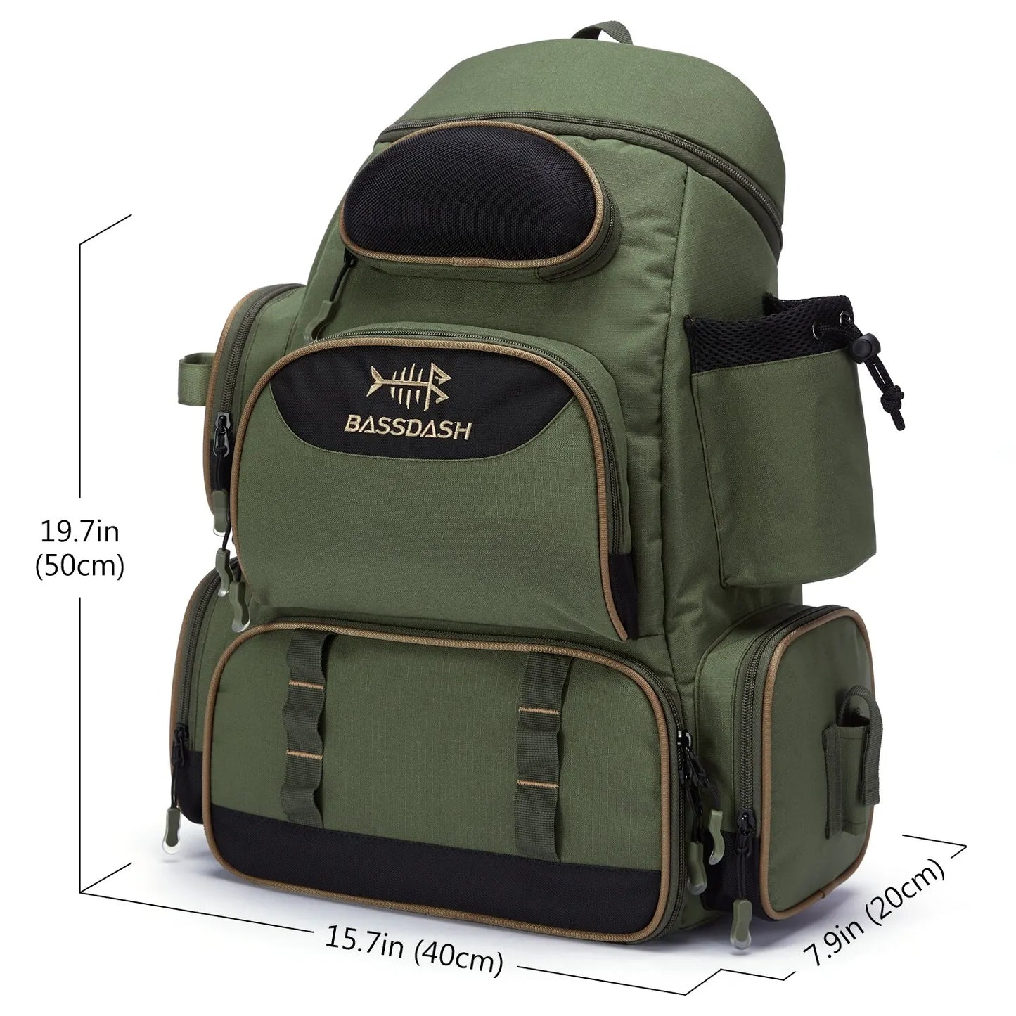 Bassdash Fishing Bag Tackle Backpack Lightweight Tactical Tackle Box Multifunctional-EXPROTAS