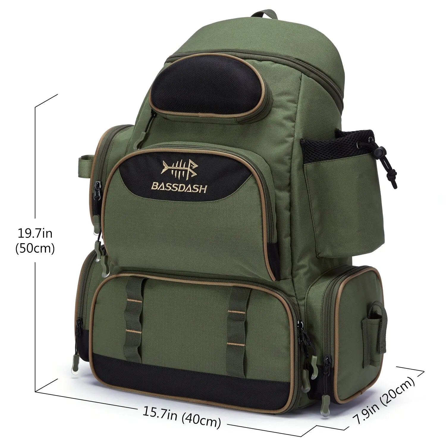 Bassdash Fishing Bag Tackle Backpack Lightweight Tactical Tackle Box Multifunctional-EXPROTAS