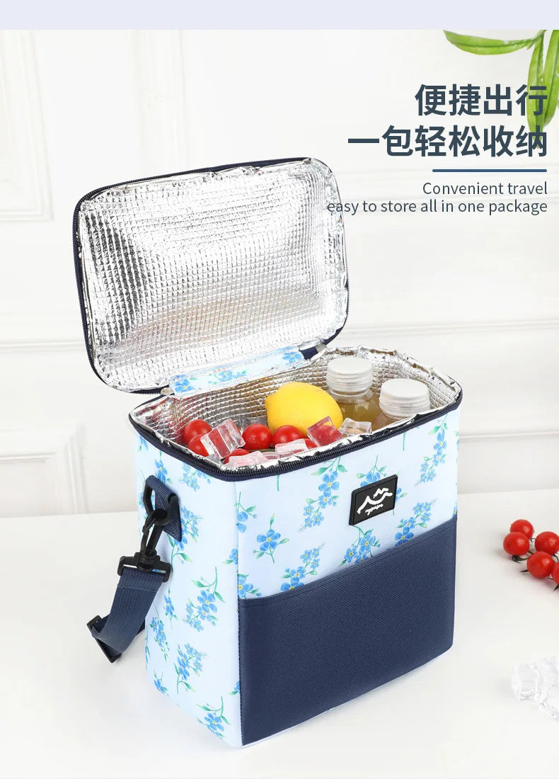 Aluminum Foil Insulated Lunch Bag Bento Pack for Meal and Ice Storage