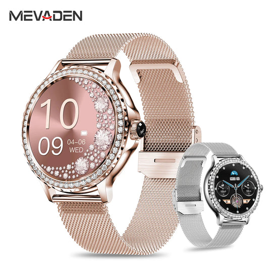 MEVADEN Rosegold Smart Watch For Lady Bluetooth Call 100+Sports Mode Fitness Women Smartwatch DIY Dials For IOS Android NX19-EXPROTAS