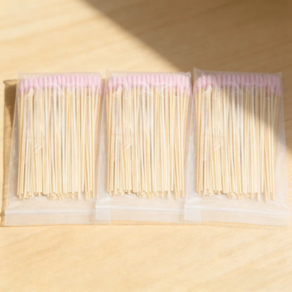 300PCS Cotton Swabs Pointed Tip Wooden Handle Precision Buds