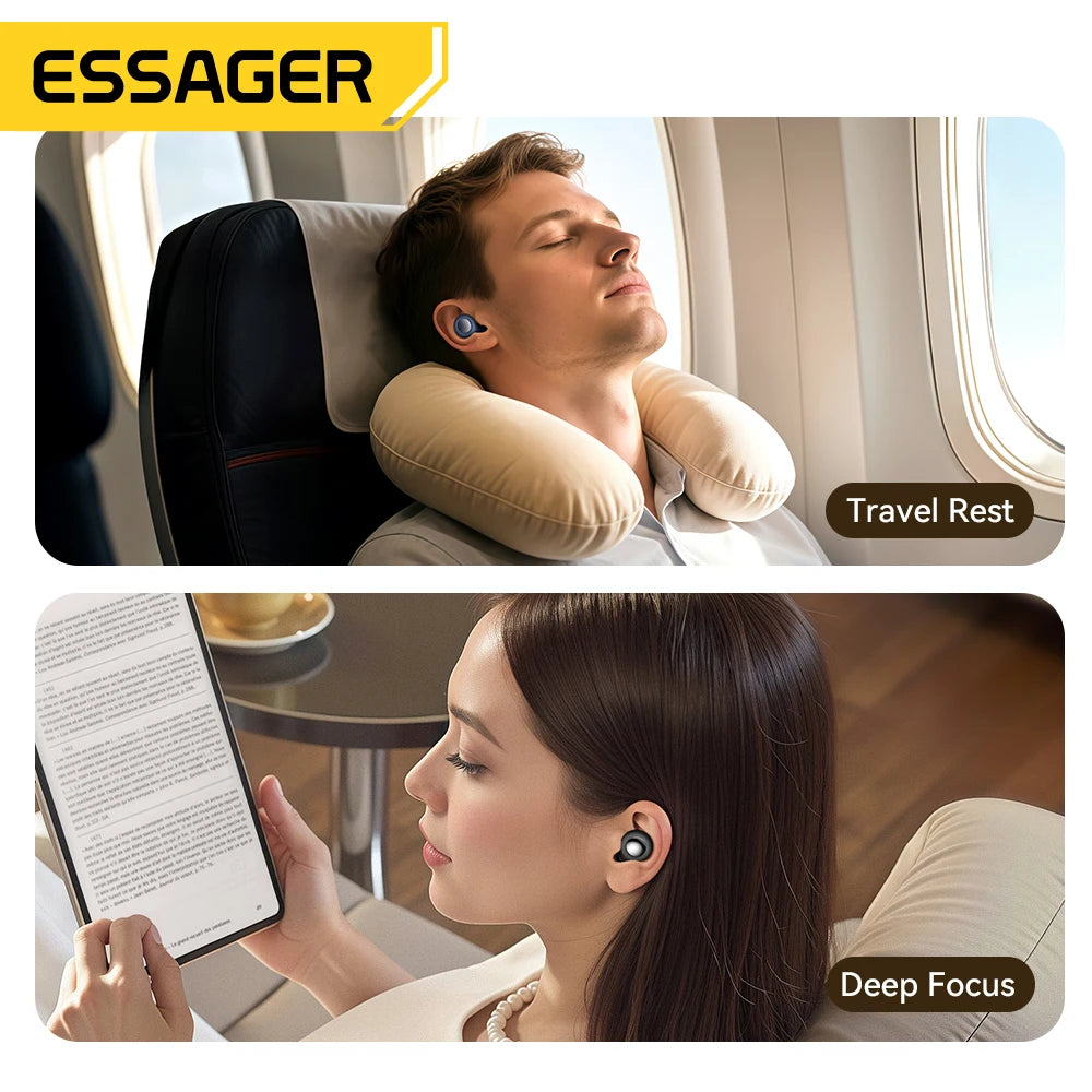 Silicone Ear Plugs Reusable Soft Noise Cancelling for Sleep Travel Work
