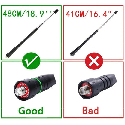 SMA-Female Antenna Dual Band Telescopic for Baofeng UV-5R Radio 21cm