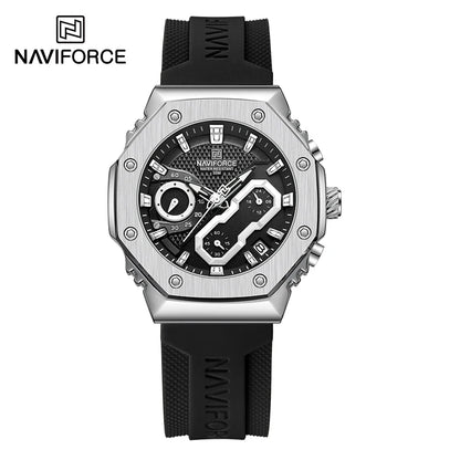 NAVIFORCE Fashion Couple Watches Casual Original Sport Silicone Strap Wristwatch for Lovers Auto Date Display Quartz Chronograph-EXPROTAS