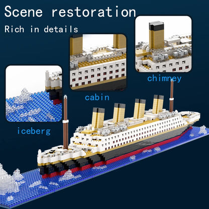 Building Block Titanic Model Toy 2288 Pieces Construction Cruise Ship