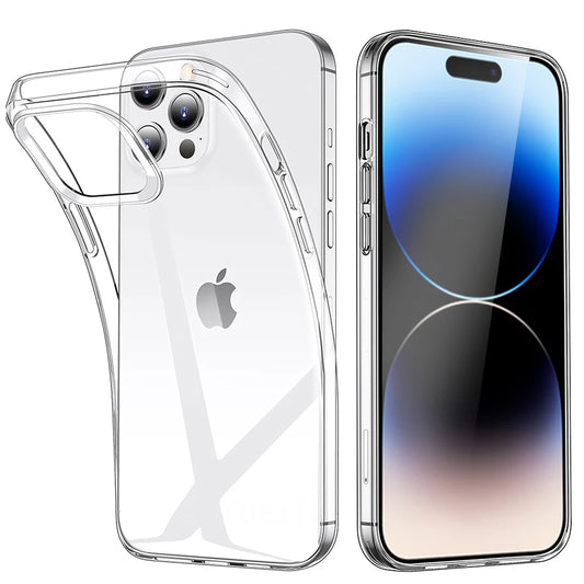For iPhone 7-17 Pro Max XS XR Plus Clear TPU Silicone Phone Case Cover