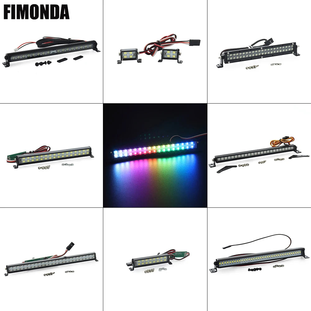 RC Crawler Roof LED Light Bar White Coloured Adjustable Modes 1/10 TRX4 SCX10