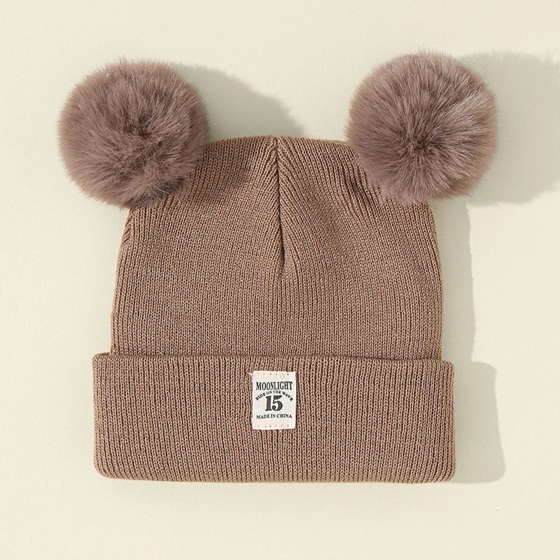 Knit Beanie Hat for Kids Warm Pom Winter Knitted Cap Boys Girls