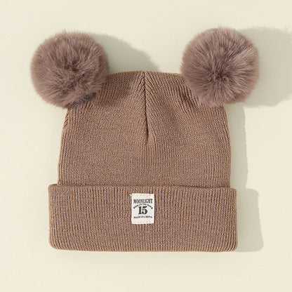 Knit Beanie Hat for Kids Warm Pom Winter Knitted Cap Boys Girls
