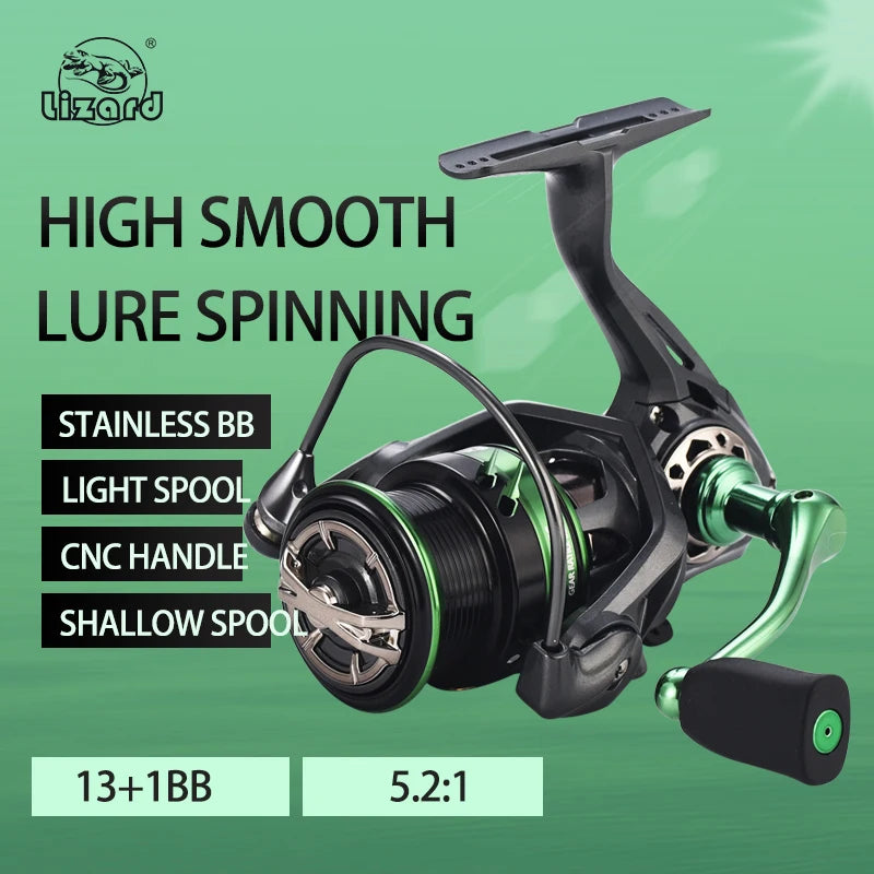 Spinning Fishing Reel Lizard NGK CNC Handle Stainless Bearings Deep Shallow Spool