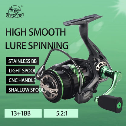 Spinning Fishing Reel Lizard NGK CNC Handle Stainless Bearings Deep Shallow Spool