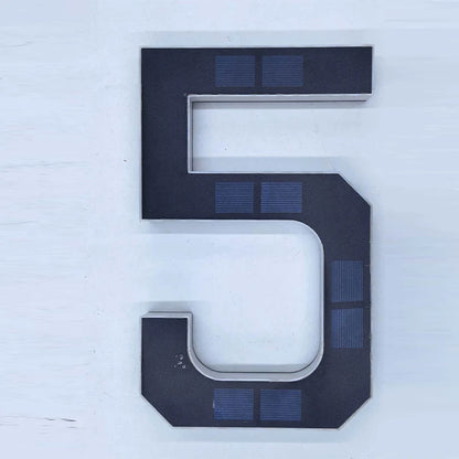 Solar House Number Light LED Address Plaque Sign for Door Wall Outdoor