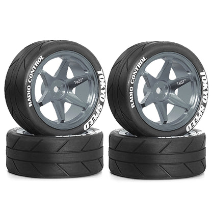 RED SPIDER 65mm Wheel Tires 12mm Hex Blue Rim for 1/10 1/12 1/14 RC Car
