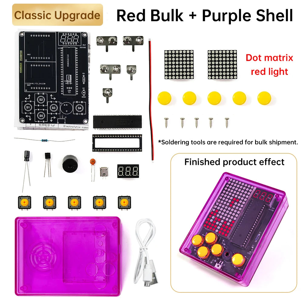 DIY Pixel Game Console 51 Single-Chip Soldering Machine Puzzle Electronic