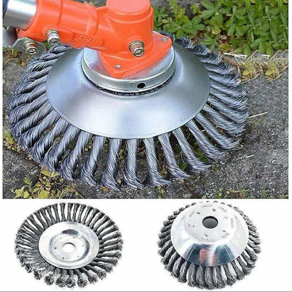 Weed Brush Trimmer Head Steel Wire Wheel Universal Garden Parts 6/8/10 Inch