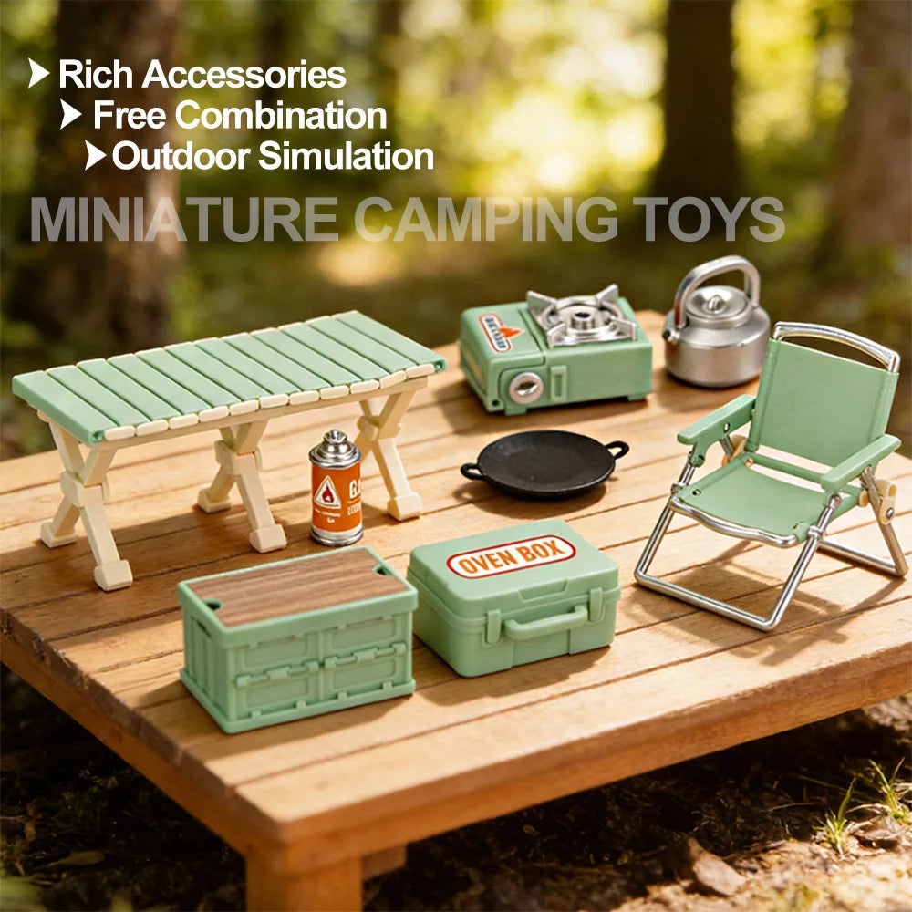 Miniature Camping Picnic Model Set Dollhouse Accessories DIY Craft