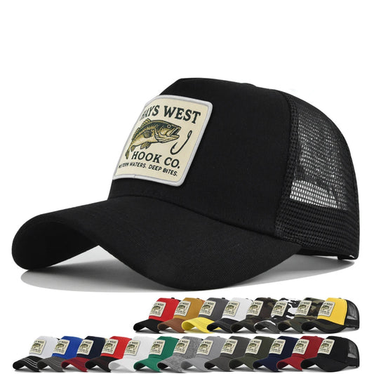 Mesh Fishing Cap Snapback Trucker Hat Breathable Unisex Outdoor