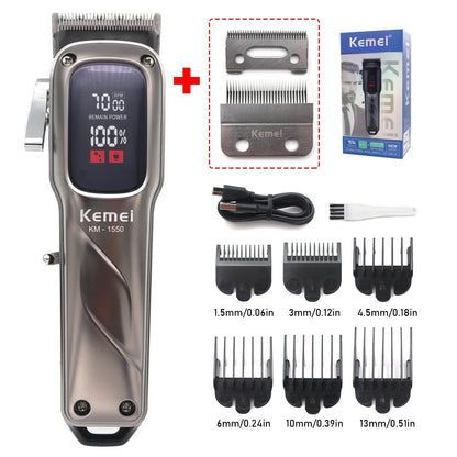 Kemei Hair Clipper Professional Electric Rechargeable Trimmer for Barbers