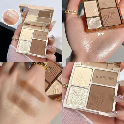 Highlighter Contour Bronzer Palette Makeup 4 Colors Matte Powder Face