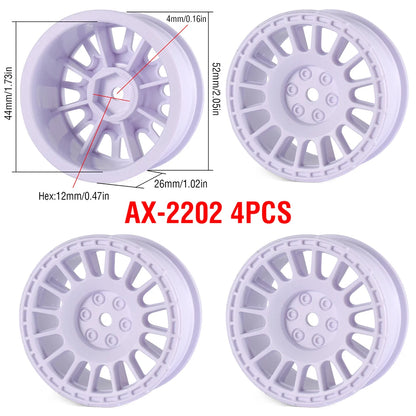 1/10 RC Wheels & Tires Set 12mm Hex On-Road Drift/Rally for Tamiya TT-02 Compatible Chassis