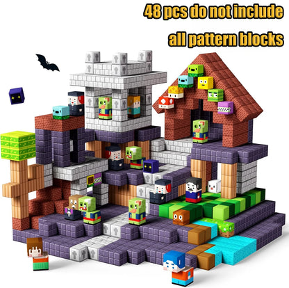Magnetic Building Blocks Mine World Magnetic Mine Exploration Construction Brick Cube STEM Toy Set Gift for Boy Girl Children