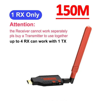 1080P 150m Wireless HDMI Extender 1 TX to 4 Splitter Video Transmitter Receiver for PS4 Camera Laptop PC to TV Monitor Projector-EXPROTAS