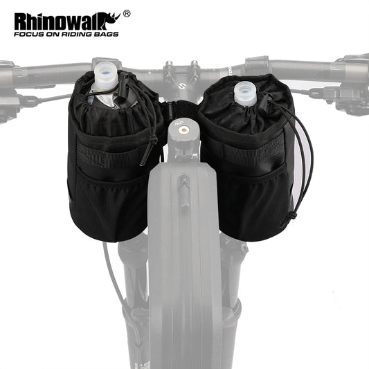 Bicycle Water Bottle Carrier Rhinowalk Insulated Pouch 2pcs for MTB Handlebar Frame Bag