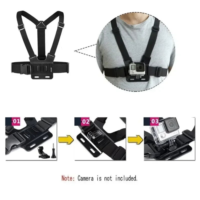 1PC Adjustable Phone Clip Holder Chest Strap Bracket for Sport Camera