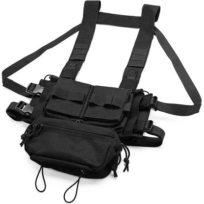 MOLLE Chest Rig Dangler Pouch Camo Vest Tactical Hunting Airsoft Training Bag