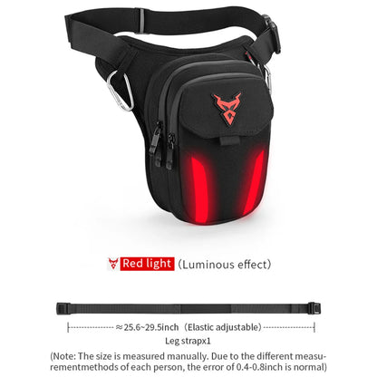 LED Red Light Motorcycle Leg Bag Thigh Belt Hip Bum Waterproof Ride Cycling Biker Waist Bag Fanny Pack Moto Travel Hiking Pocket-EXPROTAS