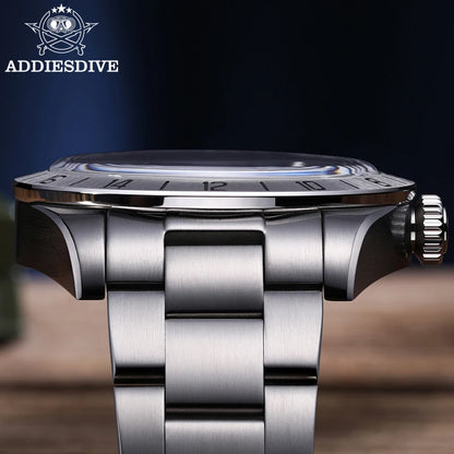 Addiesdive 39mm Bubble Mirror GMT Quartz Watch 20Bar Waterproof for Men