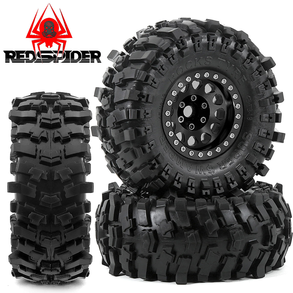 4PCS Beadlock Wheel Rims 1.9" Metal for 1/10 RC Crawler Axial TRX4