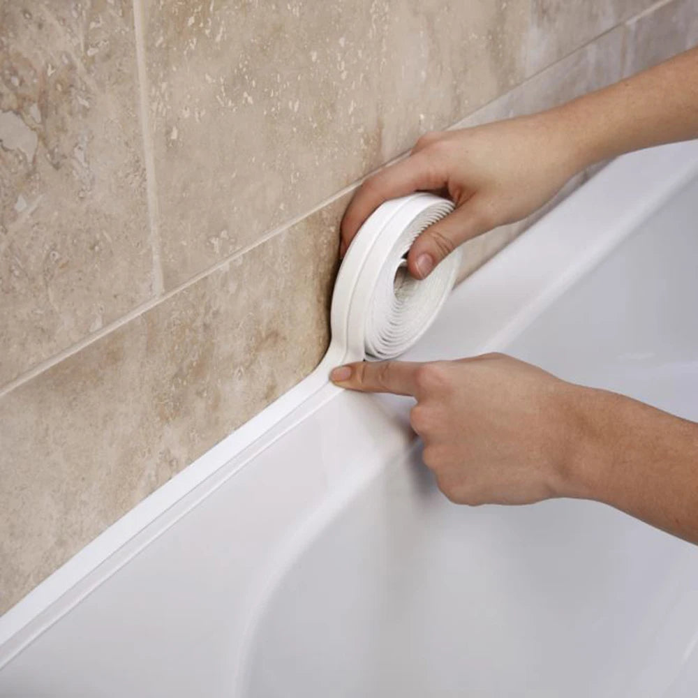 Shower Bath Sealing Tape PVC Self Adhesive Waterproof Caulk Strip Kitchen Sink