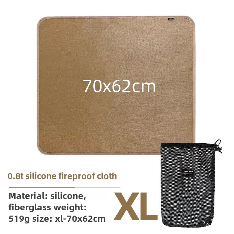 Outdoor Camping Fireproof Cloth BBQ Insulation Mat Flame Retardant Fiberglass Pad