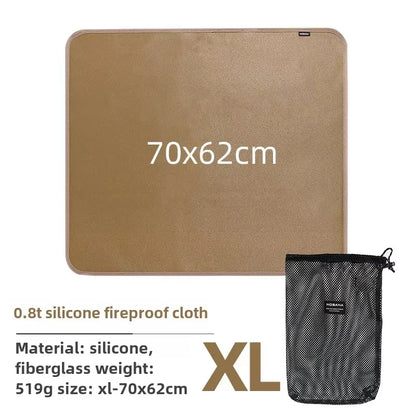 Outdoor Camping Fireproof Cloth BBQ Insulation Mat Flame Retardant Fiberglass Pad