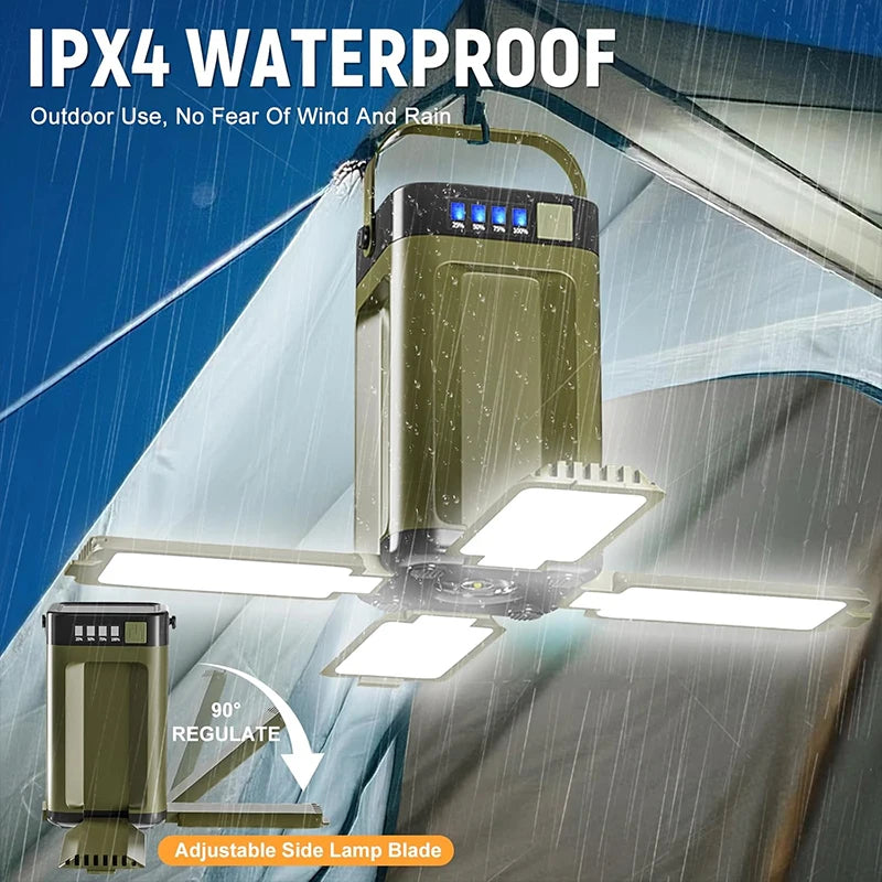 Camping Light Portable Solar Lantern USB Rechargeable LED Tent Lamp 2000mAh