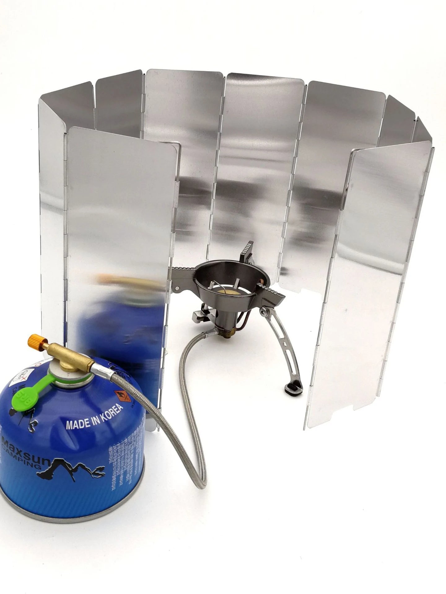 Wind Shield Foldable 8/9/10 Plates Gas Stove Outdoor Camping Cooking Screen