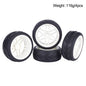 4PCS Pre-Glued RC Wheels Tyres 65x26mm 12mm Hex for TT01 TT02 XV01