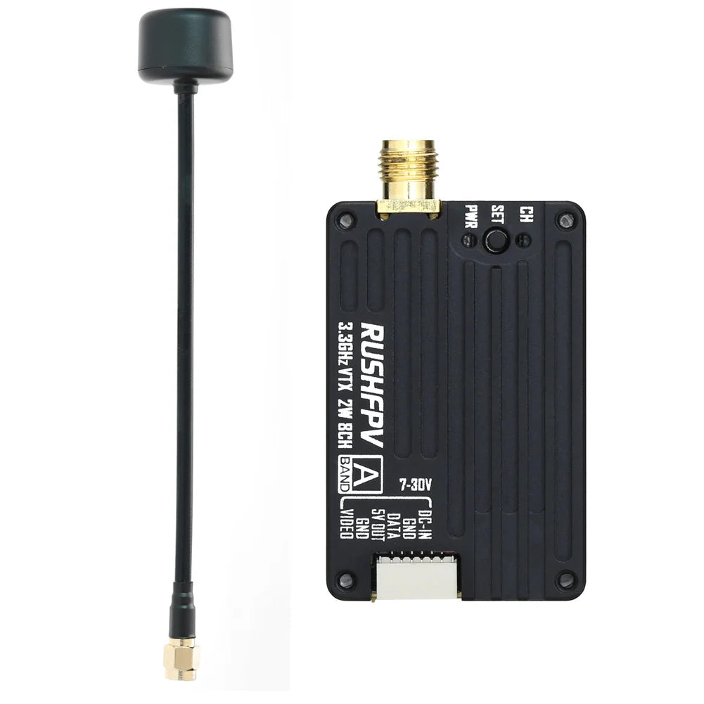 RUSHFPV 3.3G 2W VTX FPV Transmitter Receiver DVR Module with Antenna for Long Range RC Drone