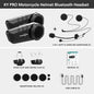 Freedconn Motorcycle Helmet Bluetooth Intercom 1000m 6 Riders Waterproof