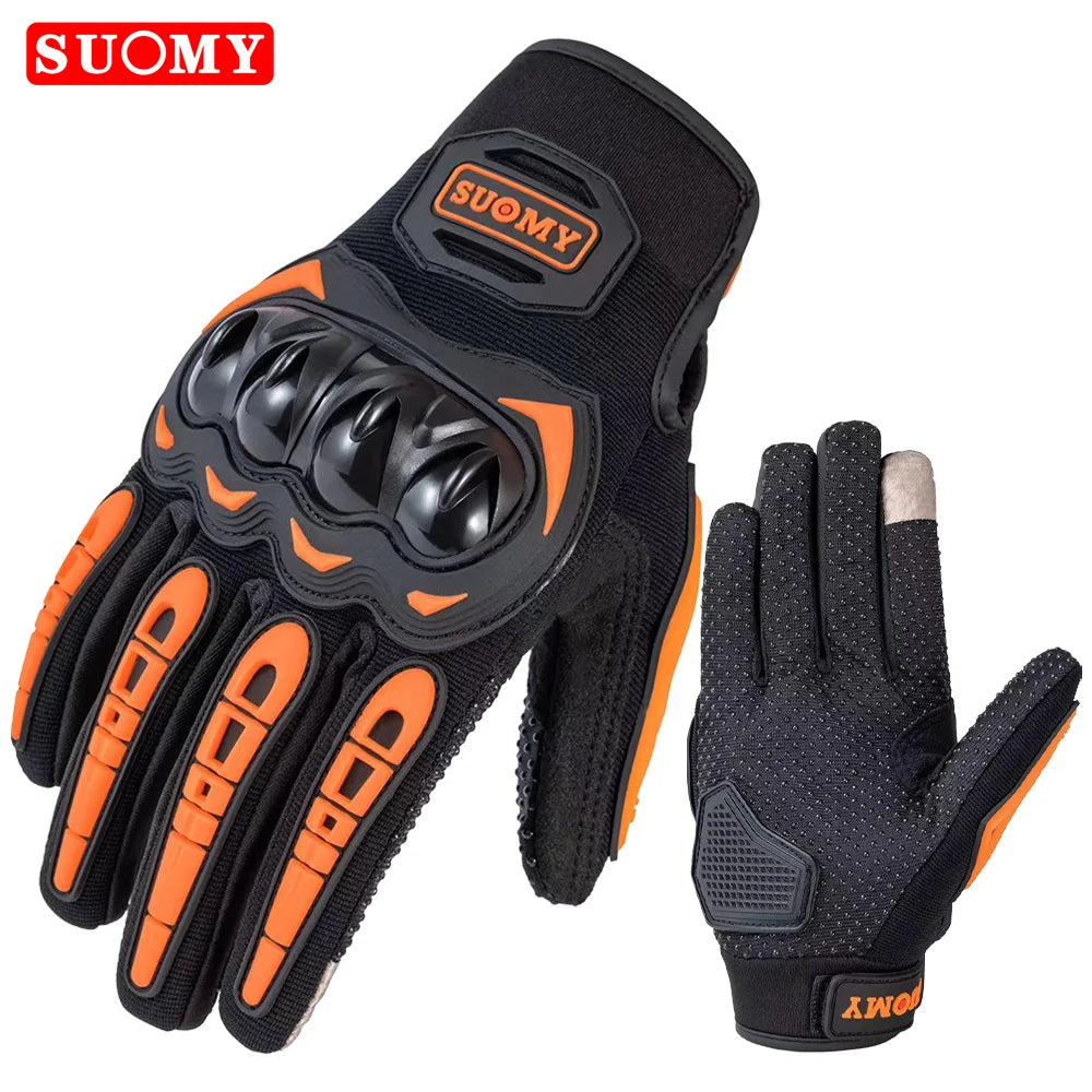 Suomy Summer Full Finger Motorcycle Gloves Breathable Touch Screen Wear-Resistant