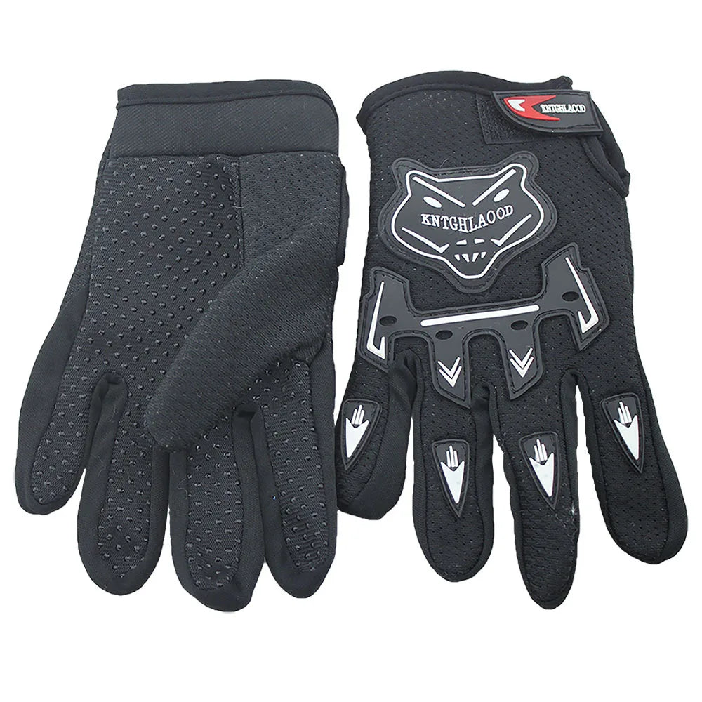 Kids Finger Motorcycle Gloves Leather Full Finger Child Racing Protective