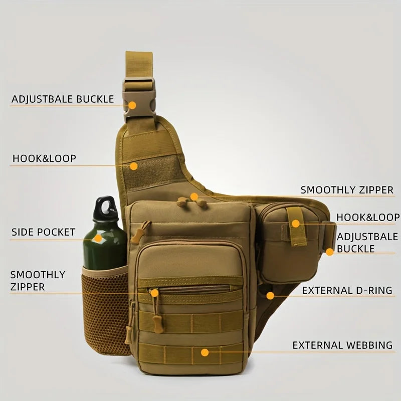 Waterproof Fishing Shoulder Bag Outdoor Sports Cycling Crossbody Chest Single Backpack Travel Climbing Camping Tactical Handbag-EXPROTAS